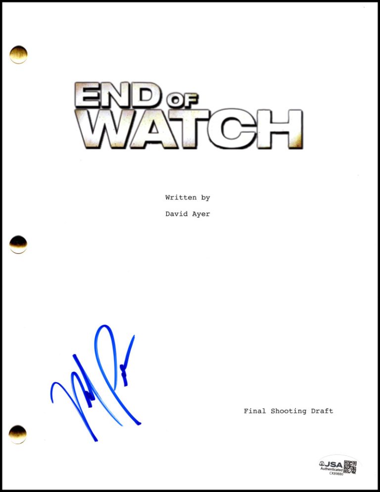 Michael Pena Signed Autograph End of Watch Full Script Screenplay w/ JSA COA