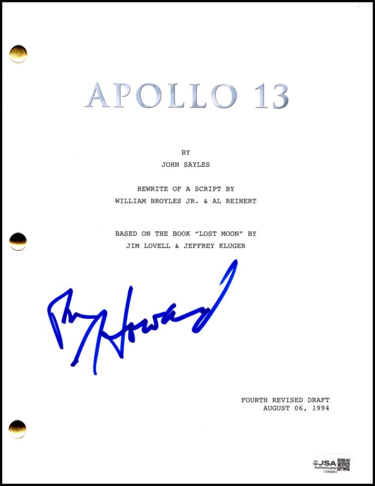 Ron Howard Signed Autograph Apollo 13 Full Movie Script Screenplay w/ JSA COA