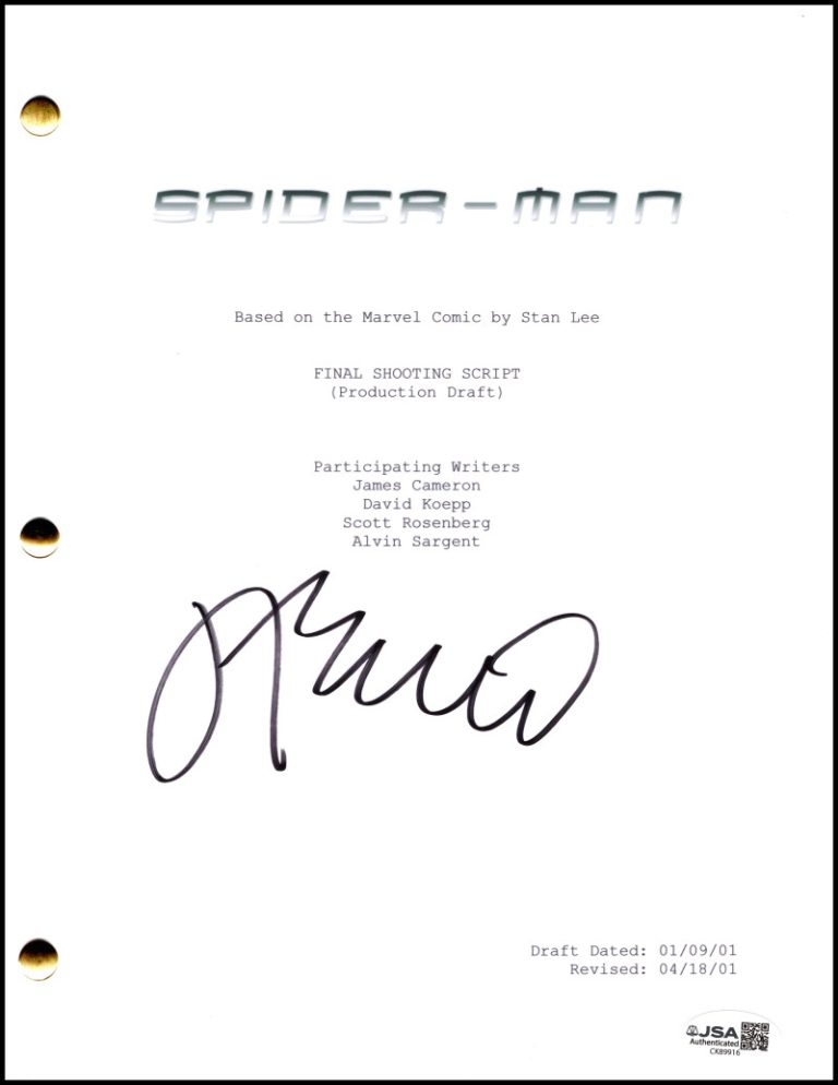 James Franco Signed Autograph Spider-Man Script Screenplay  Harry Osborn JSA COA