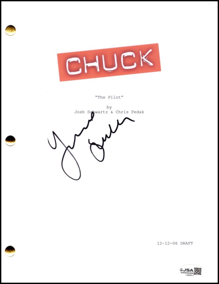 Yvonne Strahovski Signed Autograph Chuck Pilot Script Screenplay - Sarah JSA COA