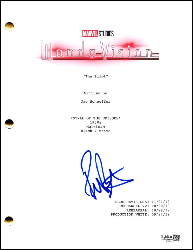 Paul Bettany Signed Autograph WandaVision Full Pilot Script Screenplay JSA COA