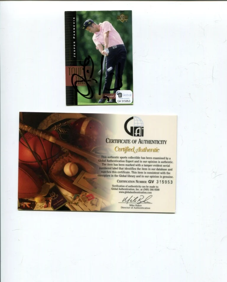 Jesper Parnevik PGA Golf  European Ryder Cup Signed Autograph Photo Card COA