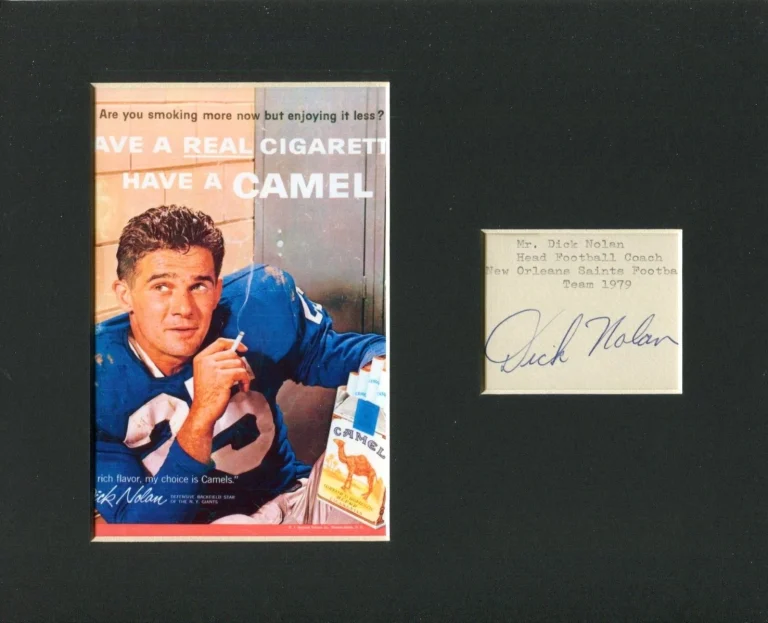 Dick Nolan NY New York Giants Maryland Terrapins Signed Autograph Photo Display
