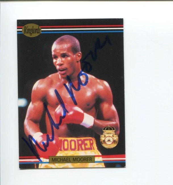Michael Moorer WBO IBF Heavyweight Boxing Champ Signed Autograph Photo Card