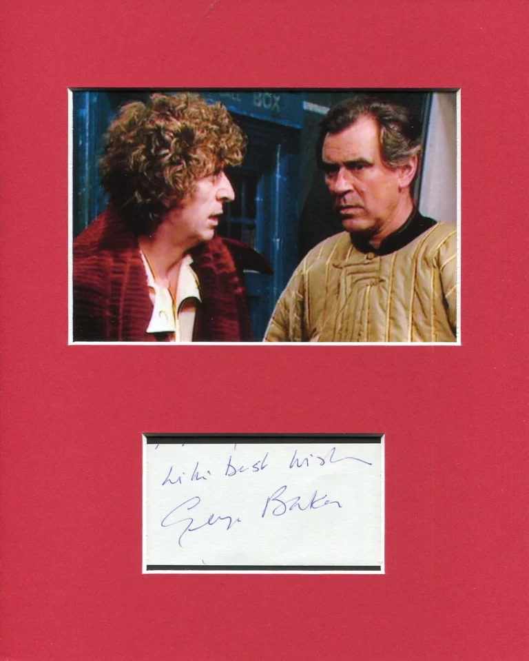 George Baker Doctor Who Login Signed Autograph Photo Display With Tom Baker