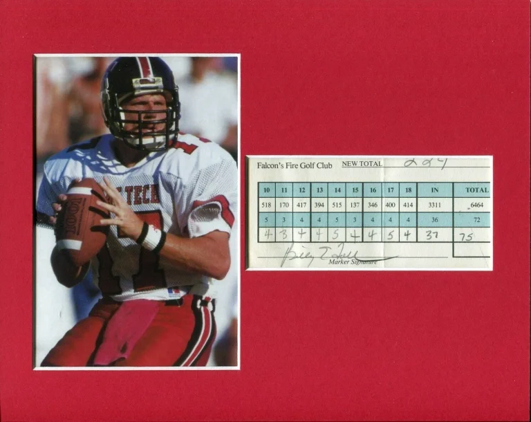 Billy Joe Tolliver Texas Tech Red Raiders Rare Signed Autograph Photo Display