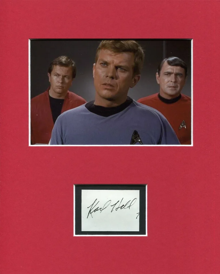 Carl Karl Held Star Trek Lindstrom Rare Signed Autograph Photo Display
