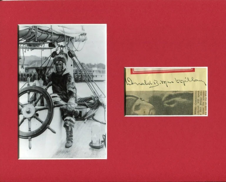 Rear Admiral Donald B. MacMillan Artic Explorer Signed Autograph Photo Display