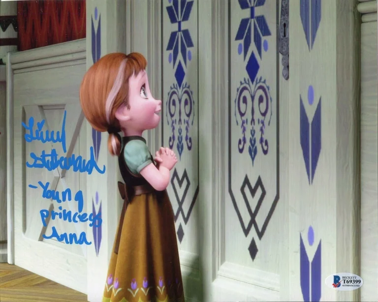 Livvy Stubenrauch Frozen Young Anna Disney Voice Signed Autograph Photo BAS
