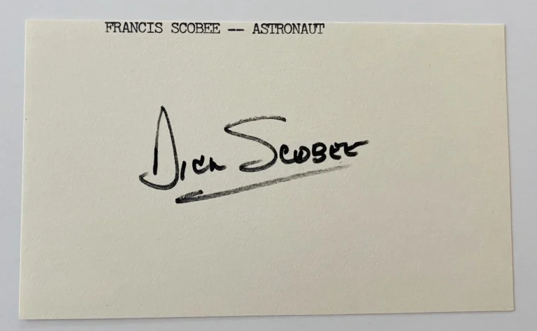 Dick Scobee Signed Autographed 3x5 Card Full Zarelli LOA Challenger Astronaut