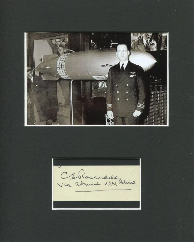 Vice Admiral Charles Rosendahl USS Shenandoah Signed Autograph Photo Display