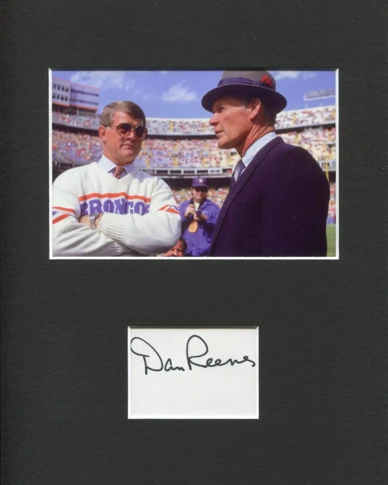 Dan Reeves Denver Broncos HOF Signed Autograph Photo Display With Tom Landry