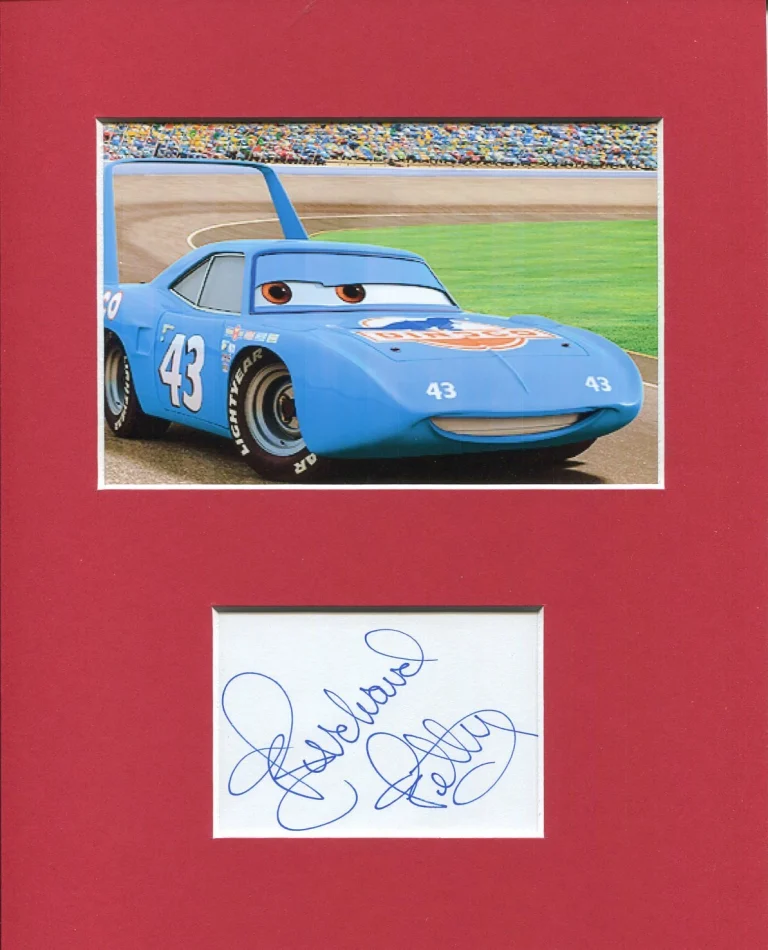 Richard Petty NASCAR Hall of Fame HOF Disney Cars Voice Signed Photo Display