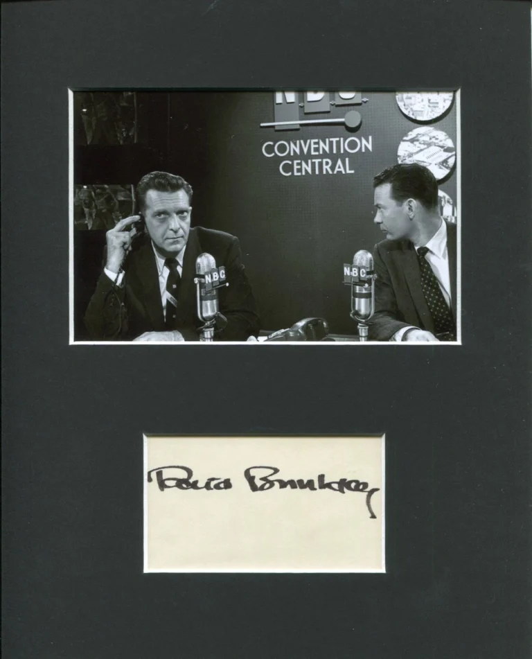 David Brinkley NBC ABC Newscaster Signed Autograph Photo Display W Chet Huntley