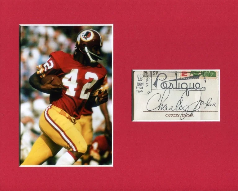 Charley Taylor Washington Redskins Arizona State Signed Autograph Photo Display