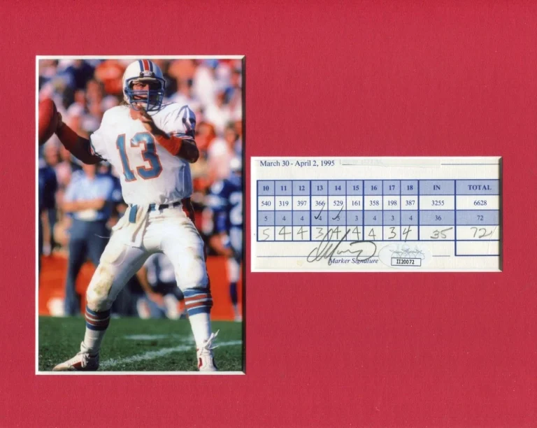Dan Marino Miami Dolphins Pittsburgh Panthers Signed Autograph Photo Display JSA