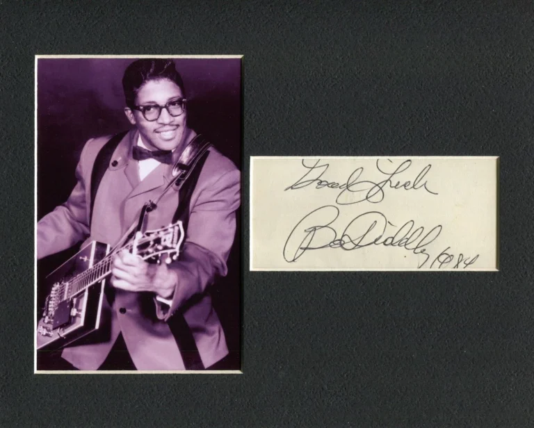 Bo Diddley Blues R&B Guitarist Singer Signed Autograph Photo Display