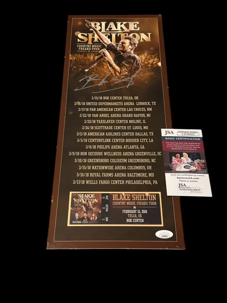 Blake Shelton Country Music Freaks Rare Signed Autograph Photo Tour Poster JSA