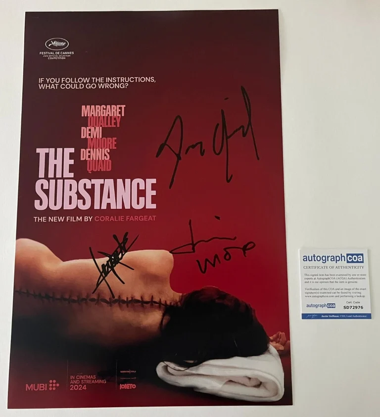 THE SUBSTANCE DEMI MOORE +2 SIGNED 12x18 PHOTO w/EXACT VIDEO PROOF AUTOGRAPH COA