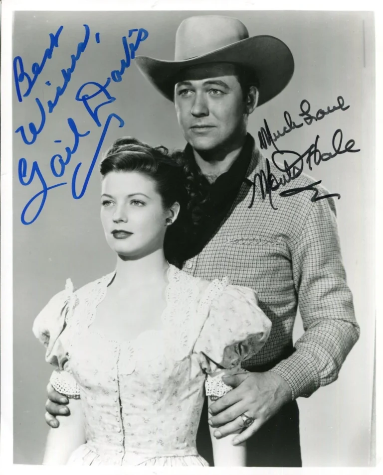 Monte Hale Gail Davis Annie Oakley Western Cowboy Signed Autograph Photo