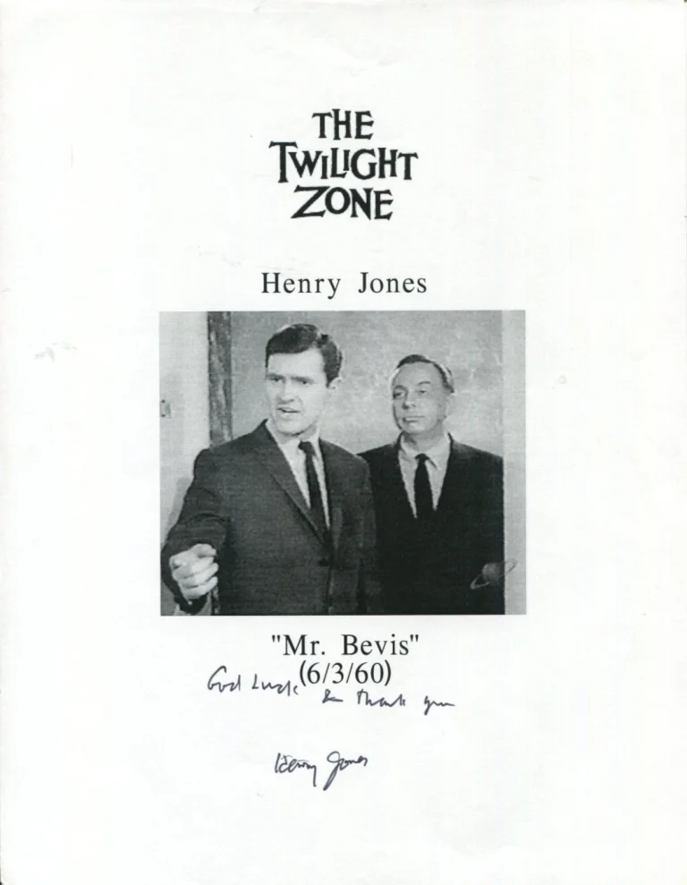 Henry Jones Mr. Bevis The Twilight Zone Signed Autograph Photo
