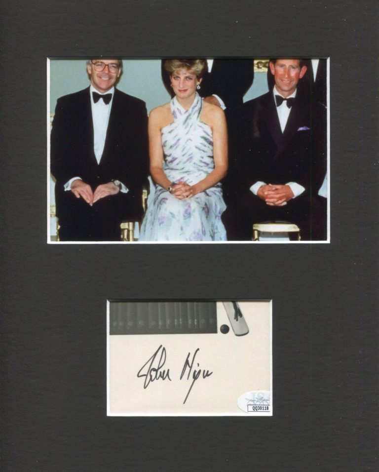 John Major UK Prime Minister Signed Autograph Photo Display JSA W Princess Diana