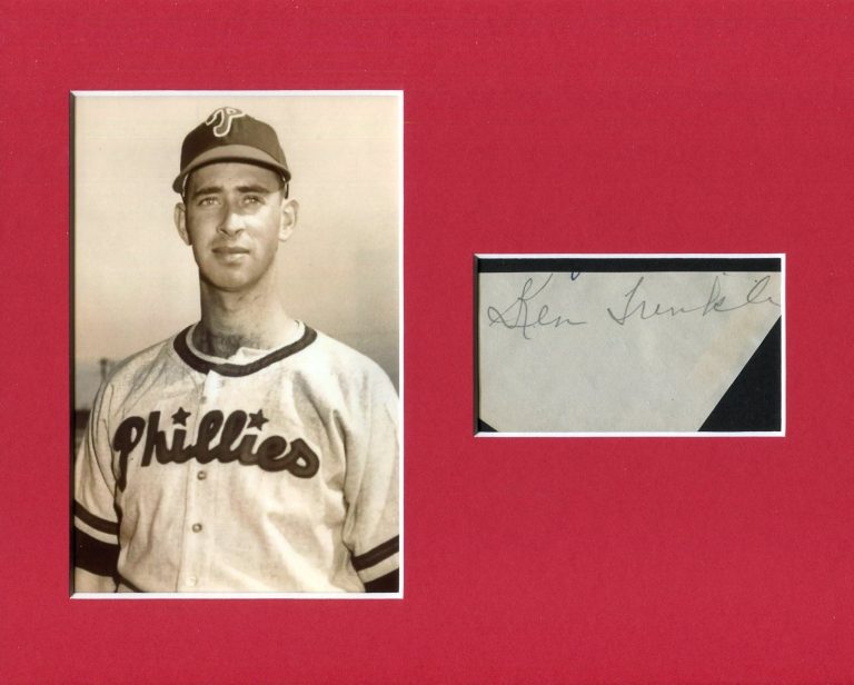 Ken Trinkle Philadelphia Phillies New York Giants Signed Autograph Photo Display