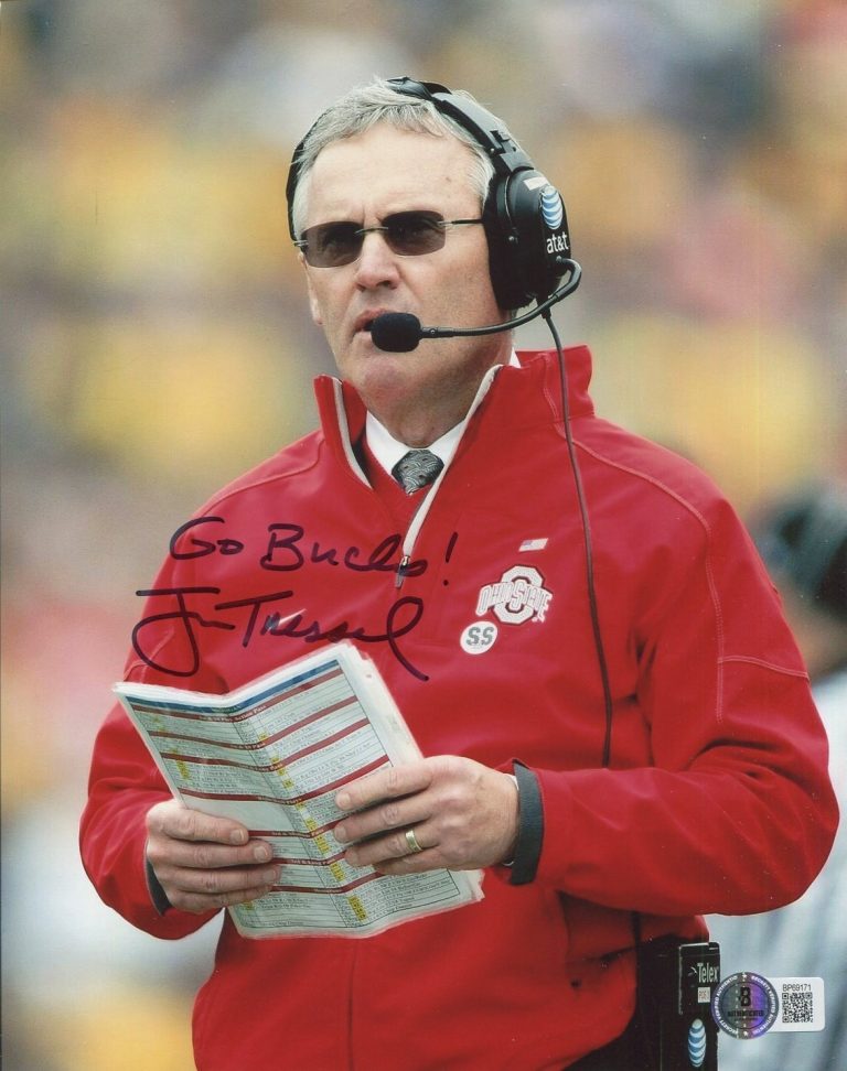 Jim Tressel Ohio State National Champ HOF Signed Autograph Photo BAS Beckett