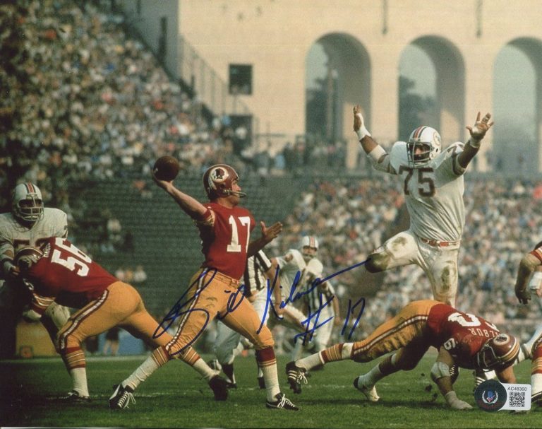 Billy Kilmer Washington Redskins UCLA Bruins Signed Autograph Photo BAS Beckett
