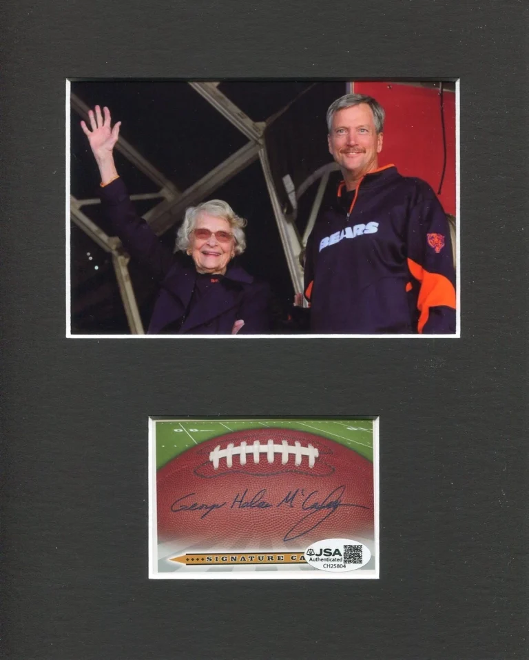 George McCaskey Chicago Bears Owner Signed Autograph Photo Display JSA
