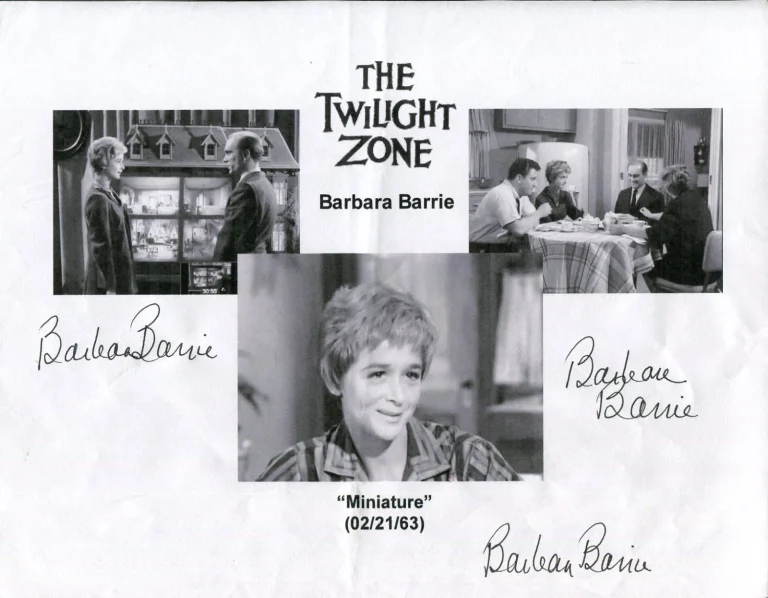 Barbara Barrie Miniature The Twilight Zone Triple Signed Autograph Photo