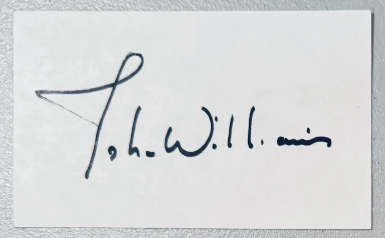 John Williams Signed Autographed 3x5 Card SWAU Authenticated Star Wars Jaws 5