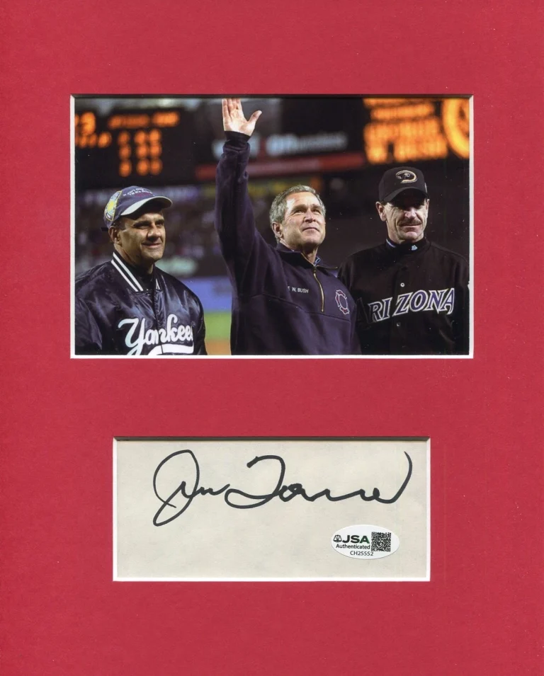Joe Torre New York Yankees 9/11 Signed Autograph Photo Display W George Bush JSA