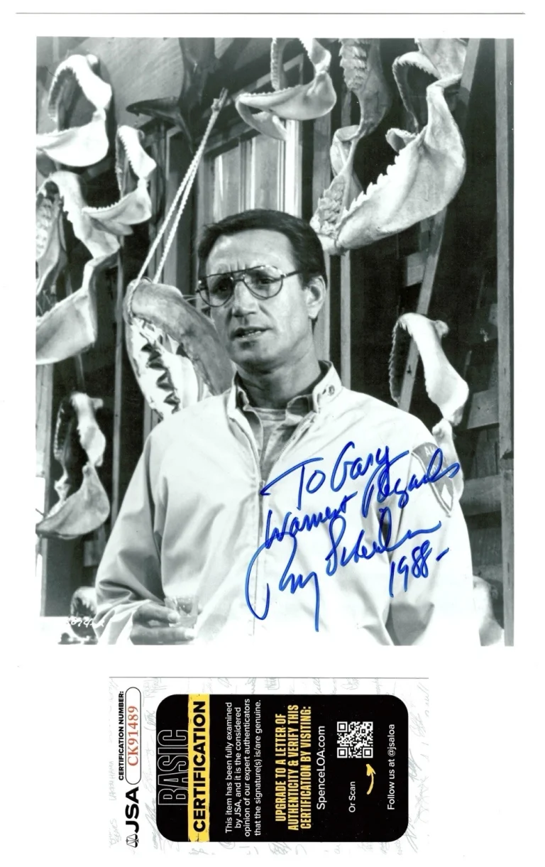 Roy Scheider Signed Autographed Jaws 8x10 Photo JSA Cert
