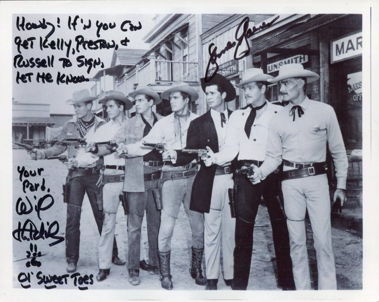 James Garner Maverick Will Hutchins Sugarfoot Western Signed Autograph Photo