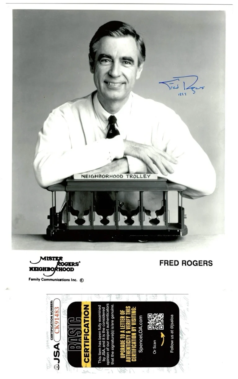 Mister Rogers Fred Autographed 8x10 Photo JSA Cert Fred Mr Neighborhood 2