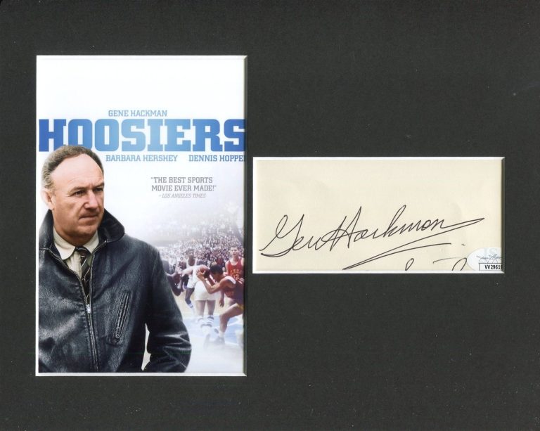 Gene Hackman Hoosiers Indiana Basketball Rare Signed Autograph Photo Display JSA