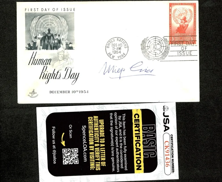 Miep Gies Signed Autographed First Day Cover JSA Cert Hid Anne Frank