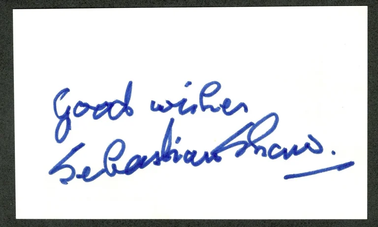 Sebastian Shaw Signed Autographed 3x5 Card SWAU Cert Star Wars Darth Vader