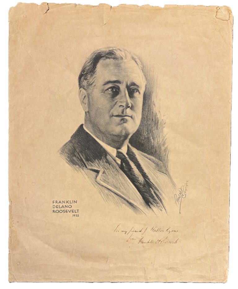 Franklin D. Roosevelt FDR President Signed Autograph 16x20 Engraving Photo JSA