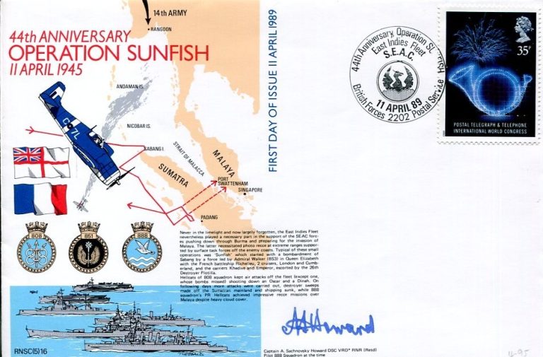 Captain A. Sachnovsky Howard Operation Sunfish Pilot WWII War Signed Autograph