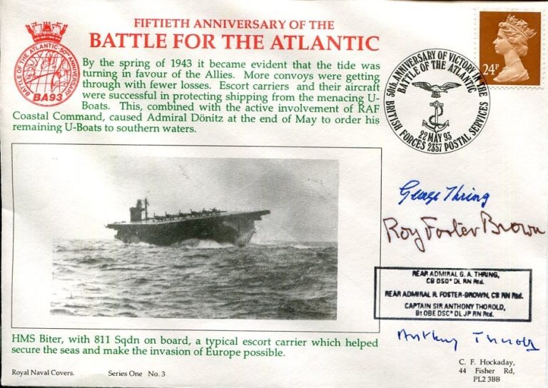 Rear Admiral George Thring Roy Foster-Brown A Thorold WWII War Signed Autograph