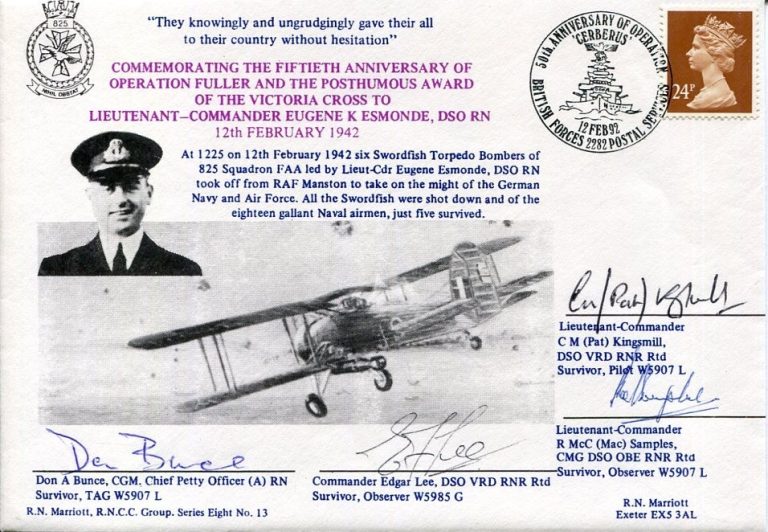 Don Bunce Edgar Lee Cdr CM Pat Kingsmill WWII War Six Swordfish Signed Autograph