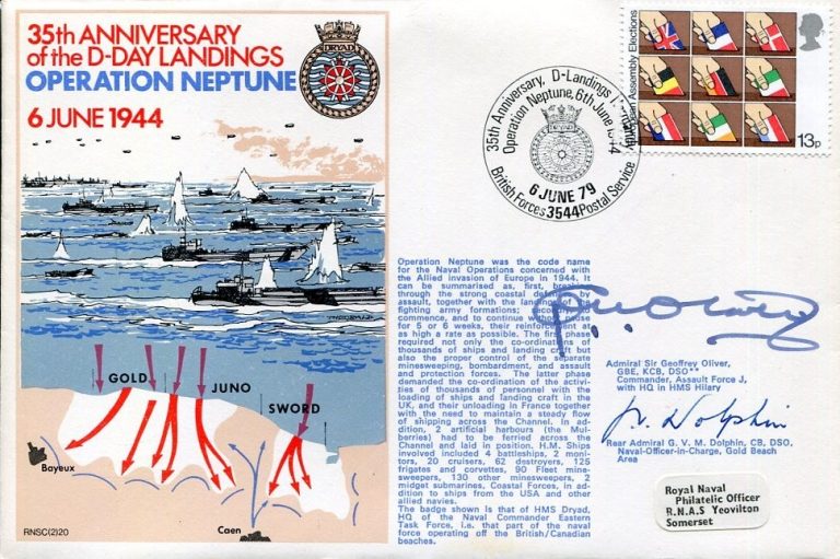 Admiral Geoffrey Oliver George Verner Motley Dolphin WWII War Signed Autograph