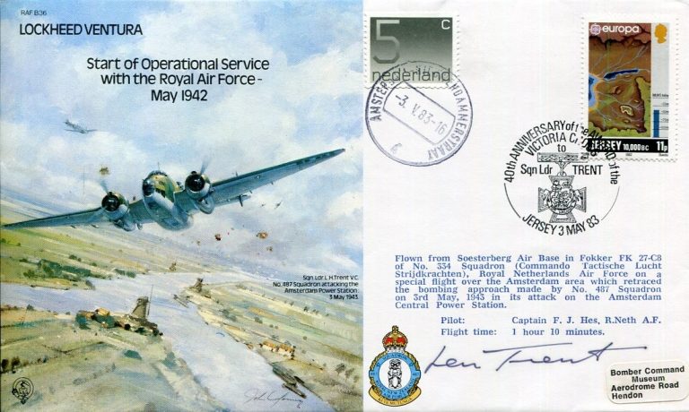 Group Captai Leonard Trent Victoria Cross VC RAF WWII War Pilot Signed Autograph
