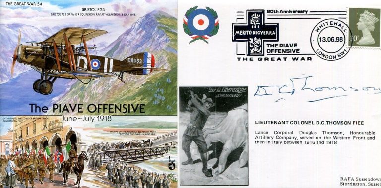 Lt Colonel Douglas Thomson Fiee The Piave Offensive WWII War Signed Autograph
