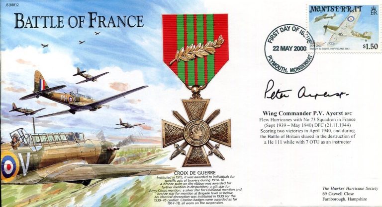 Peter Ayerst RAF Fighter Pilot WWII Ace War Battle Of Britain Signed Autograph