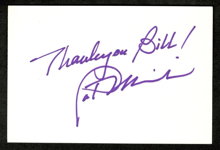 Pat Morita Signed Autographed 4x6 Card SWAU Cert Karate Kid