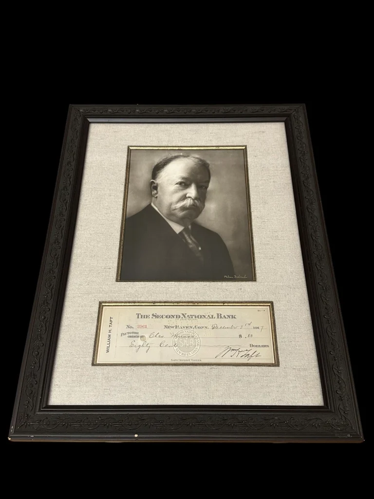 William Howard Taft President Supreme Court Signed Autograph Check Photo Frame
