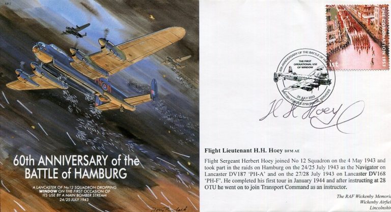 Flight Lieutenant H. H. Hoey RAF Pilot Battle Hamburg WWII War Signed Autograph